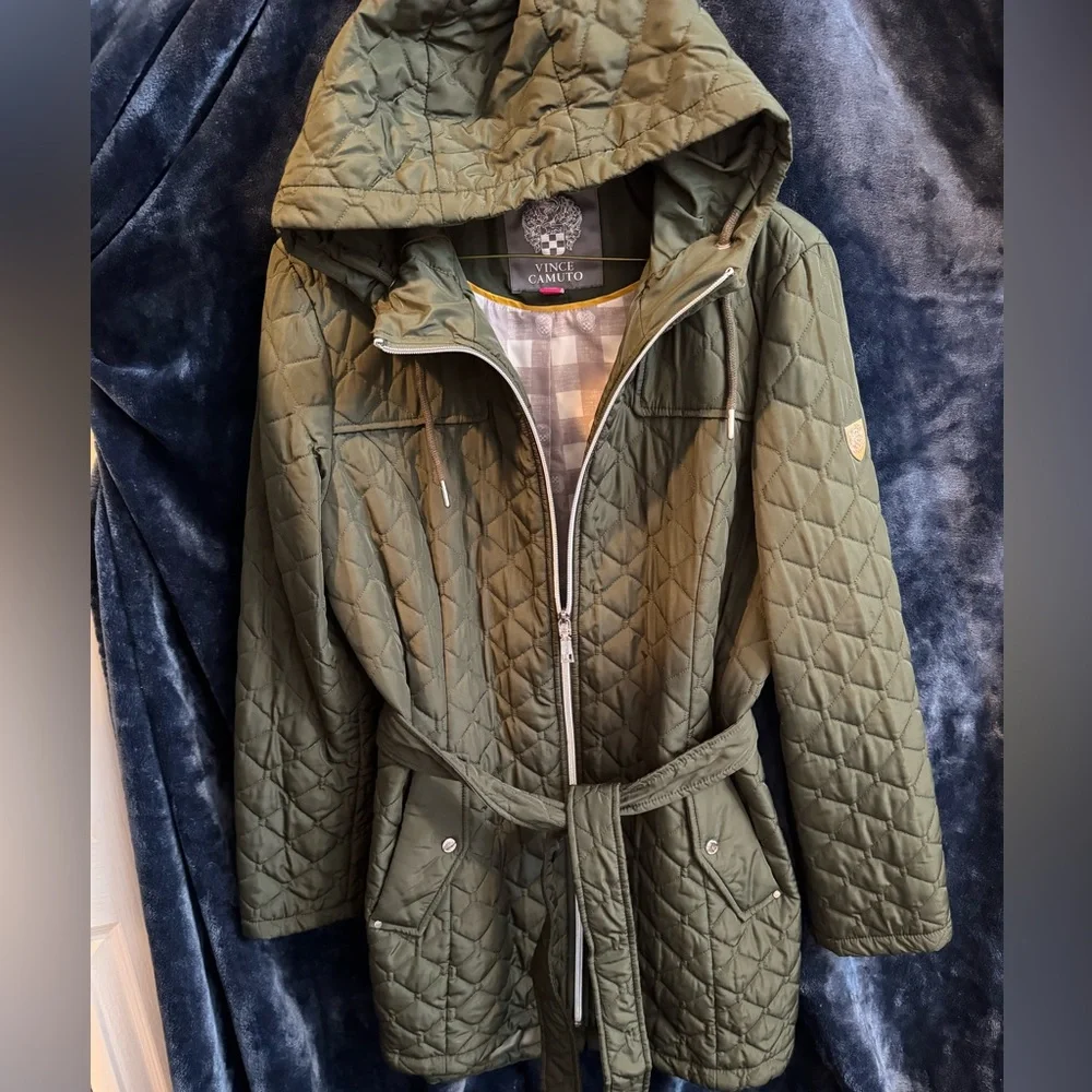 Vince Camuto Olive Quilted Puffer Jacket - Picture 1 of 4